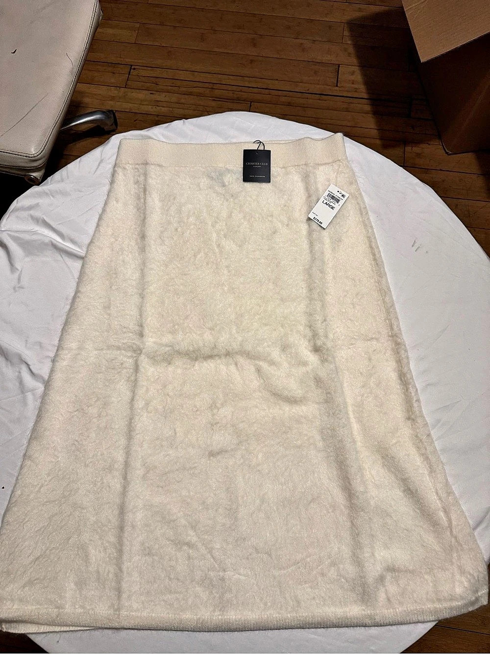 Charter Club Nordic Forest Cashmere Sweater in Cream Size Large NWT